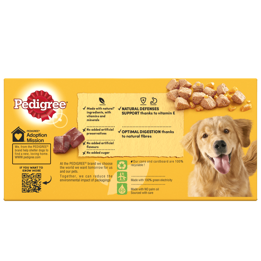 PEDIGREE® Chunks in Jelly Mixed Selection Adult Wet Dog Food Tins 6 x 385g, 12 x 385g