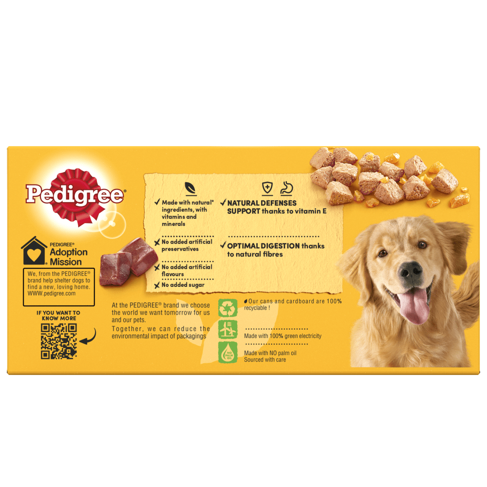 PEDIGREE® Chunks in Jelly Mixed Selection Adult Wet Dog Food Tins 6 x 385g, 12 x 385g