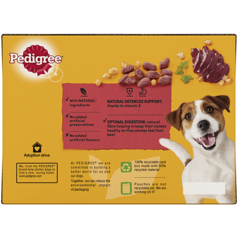 PEDIGREE® Mixed Selection in Jelly Adult Dog Pouches 12 x 100g & 40 x 100g Mega Pack