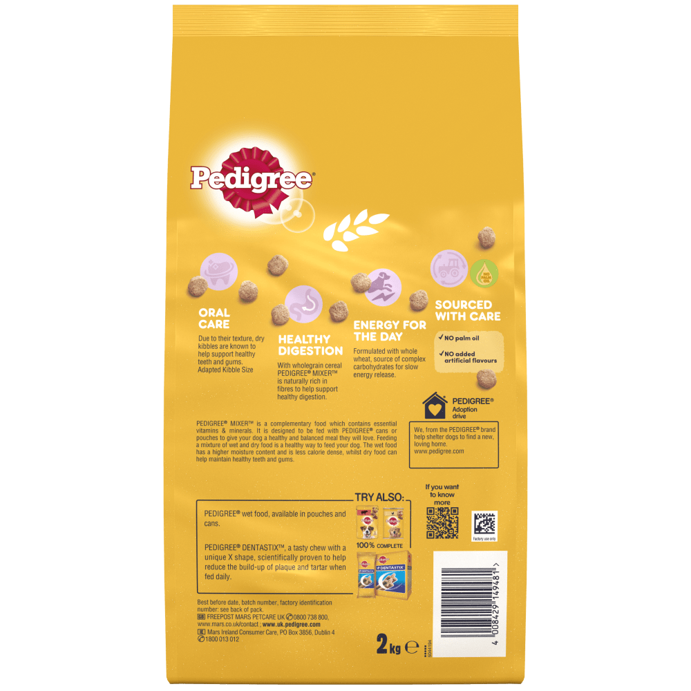 PEDIGREE® MIXER™ Small Bite Adult Small Dog Dry Food with Wholegrain Cereal 2kg
