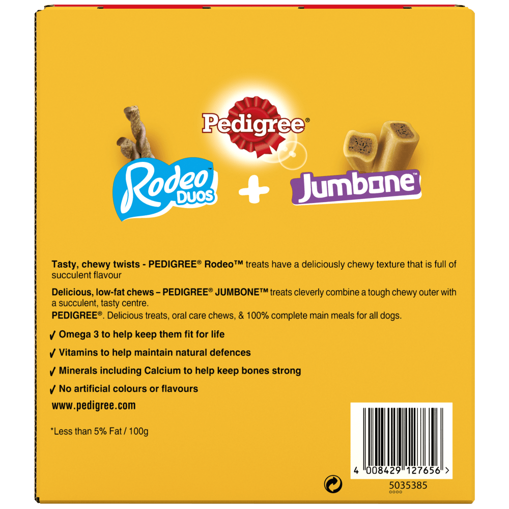PEDIGREE® RODEO™ Duos & JUMBONE™ Medium Dog Mega Box 24 Sticks & 4 Chews
