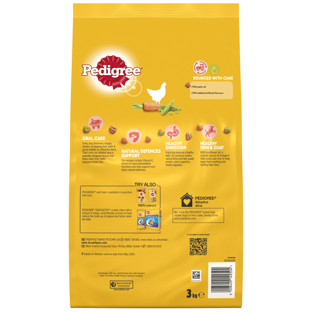 PEDIGREE® Dry Complete Adult Small Dog Food with Chicken & Vegetables 3kg