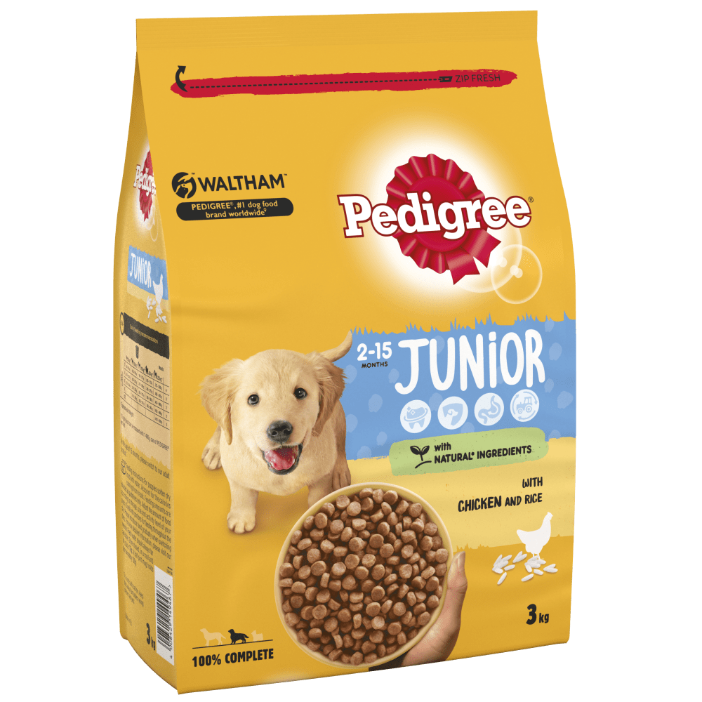 PEDIGREE® Dry Complete Puppy Medium Dog Food with Chicken & Rice 3kg