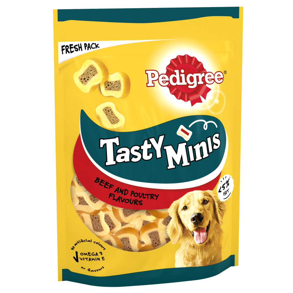 PEDIGREE® TASTY MINIS Dog Treats Chewy Slices with Beef & Poultry 155g