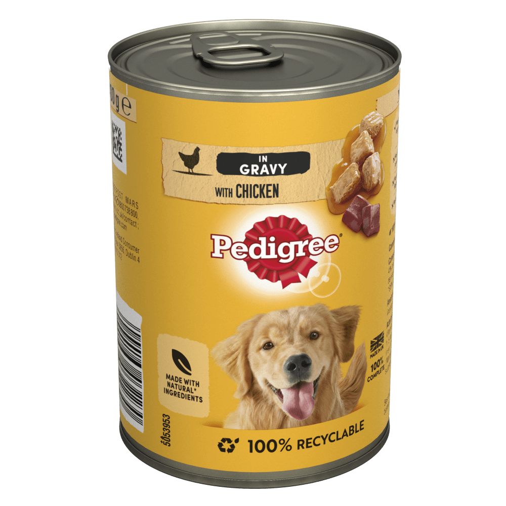 PEDIGREE® Adult Wet Dog Food Tin with Chicken in Gravy 400g