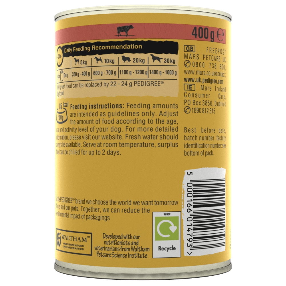 PEDIGREE® Original in Loaf Adult Wet Dog Food Tin 400g