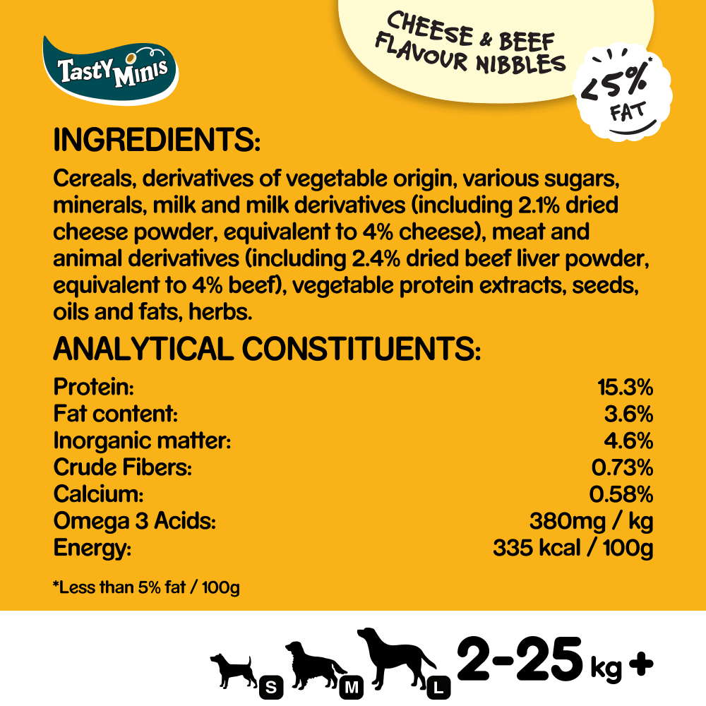 PEDIGREE® TASTY MINIS Dog Treats Nibbles with Cheese & Beef 140g