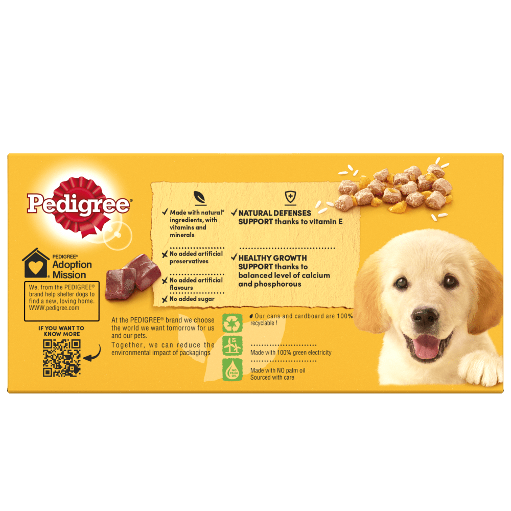 PEDIGREE® Puppy Wet Food Mixed Selection Chunks in Jelly Tins 6 x 400g