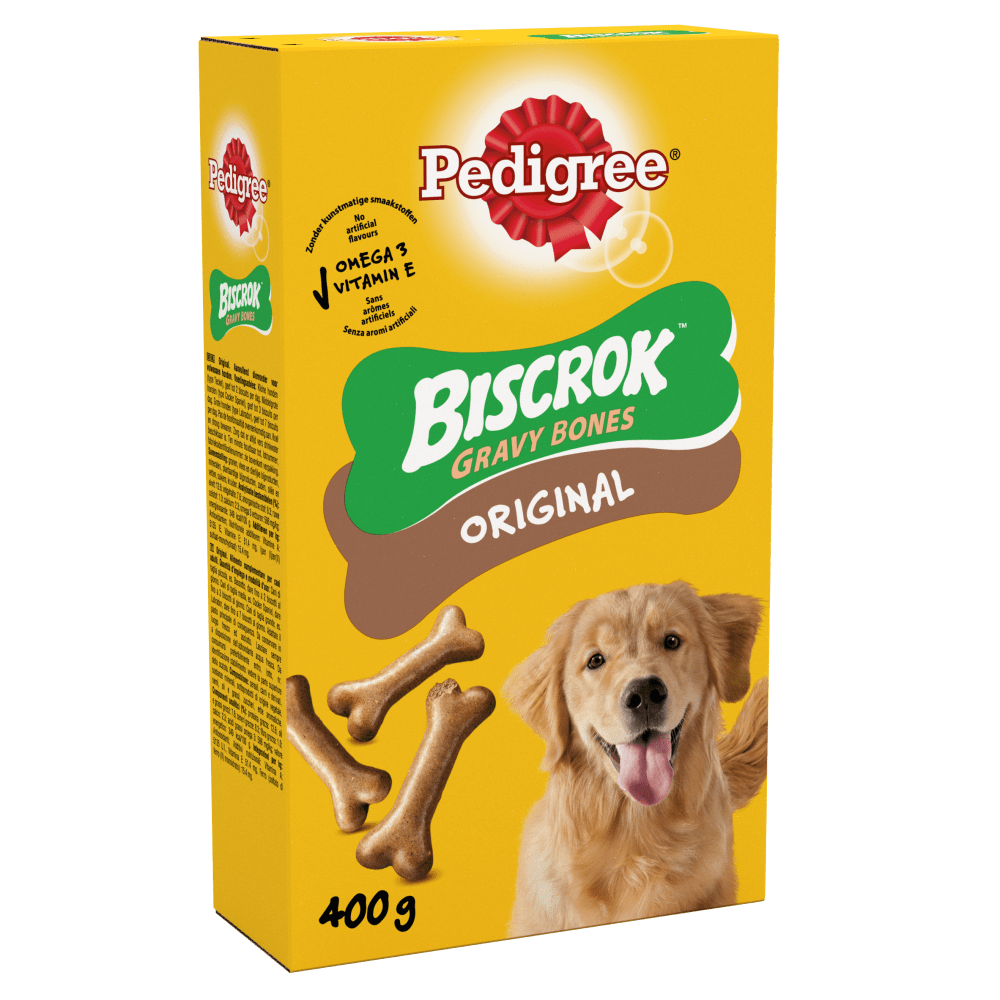 PEDIGREE® BISCROK™ GRAVY BONES Biscuits Original Dog Treats 400g, 10kg