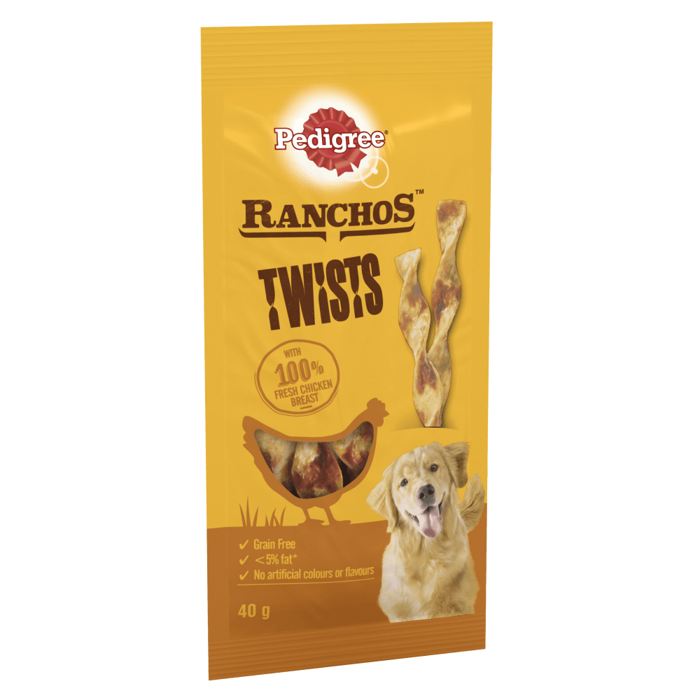 PEDIGREE® RANCHOS™ Twist Dog Treats with Chicken 40g