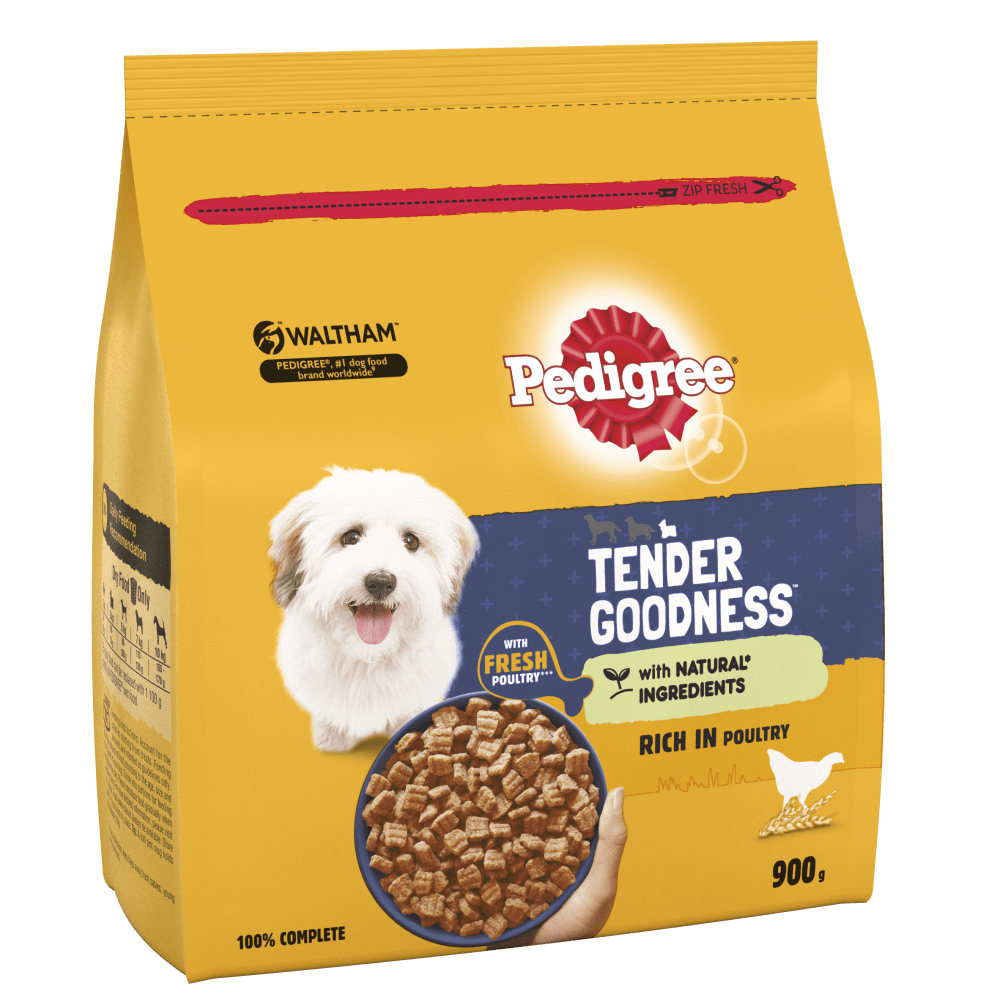 PEDIGREE® TENDER GOODNESS™ Adult Small Dog Dry Food with Poultry 900g, 2.6kg