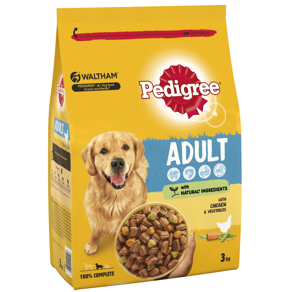 PEDIGREE® Dry Complete Adult Dog Food with Chicken & Vegetables 3kg, 12kg