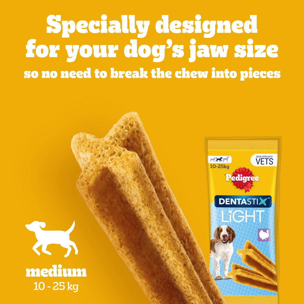 PEDIGREE® DENTASTIX™ Light Daily Dental Chews Medium Dog Treats 5 & 28 Sticks