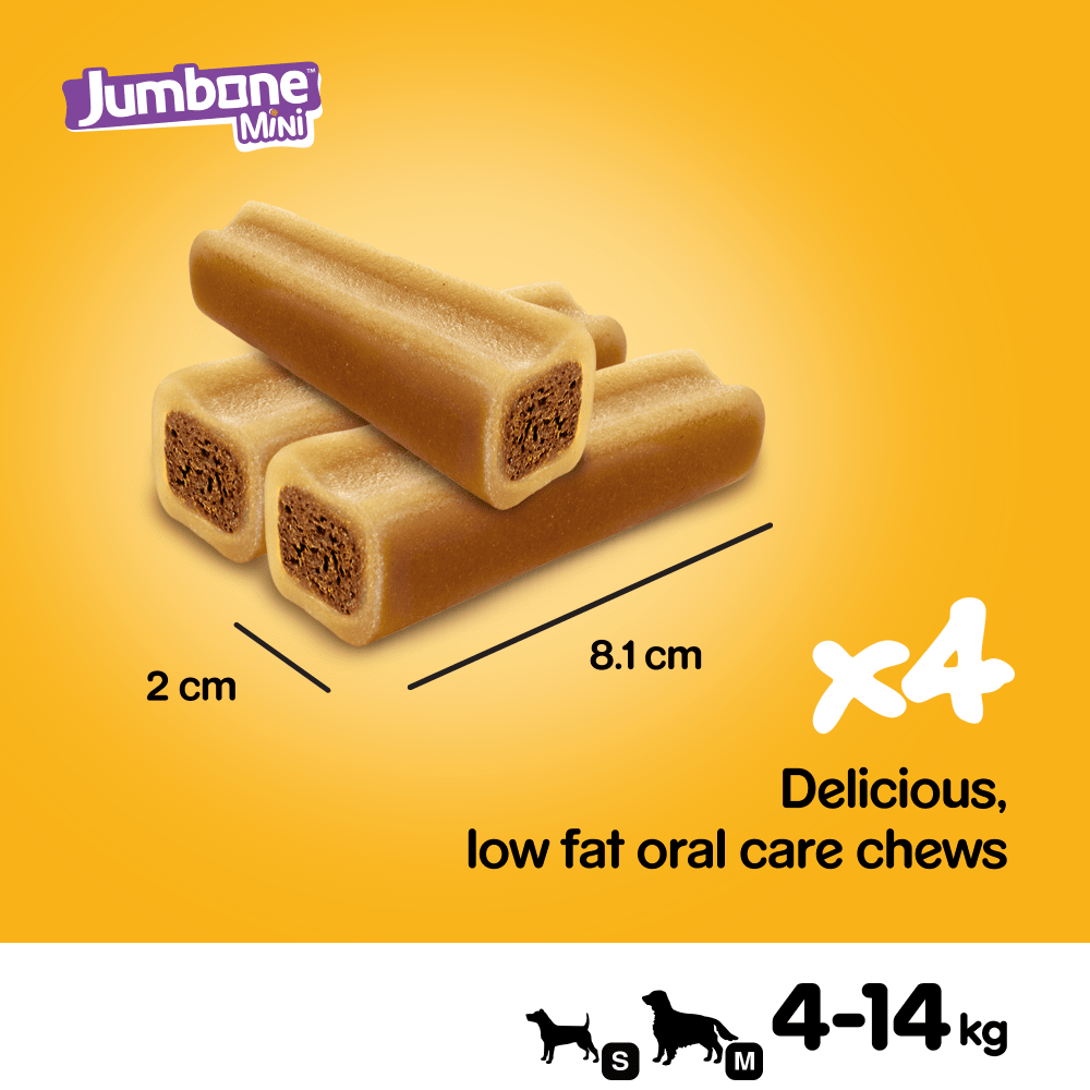 PEDIGREE® JUMBONE™ Mini Adult Small Dog Treats Beef & Poultry 4 Chews 160g