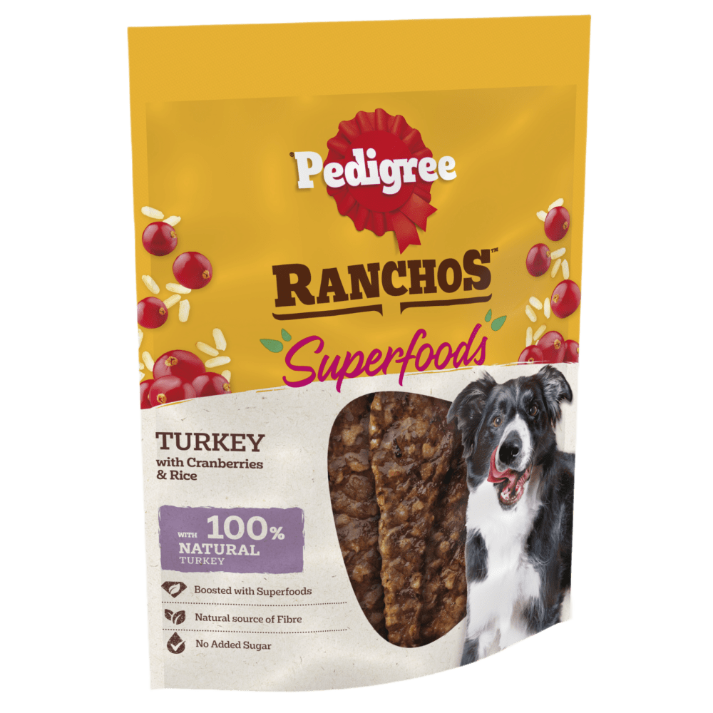 PEDIGREE RANCHOS SUPERFOOD Turkey Dog Treat With Cranberries Rice 70g
