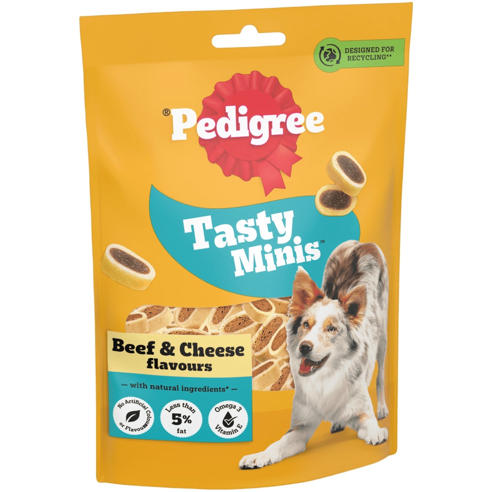 PEDIGREE® TASTY MINIS Adult Dog Treats Cheese & Beef Nibbles 140g
