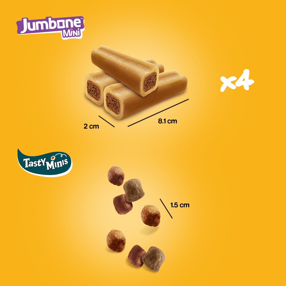 PEDIGREE® Tasty Minis & JUMBONE™ Adult Small Dog Treats Mega Box 740g