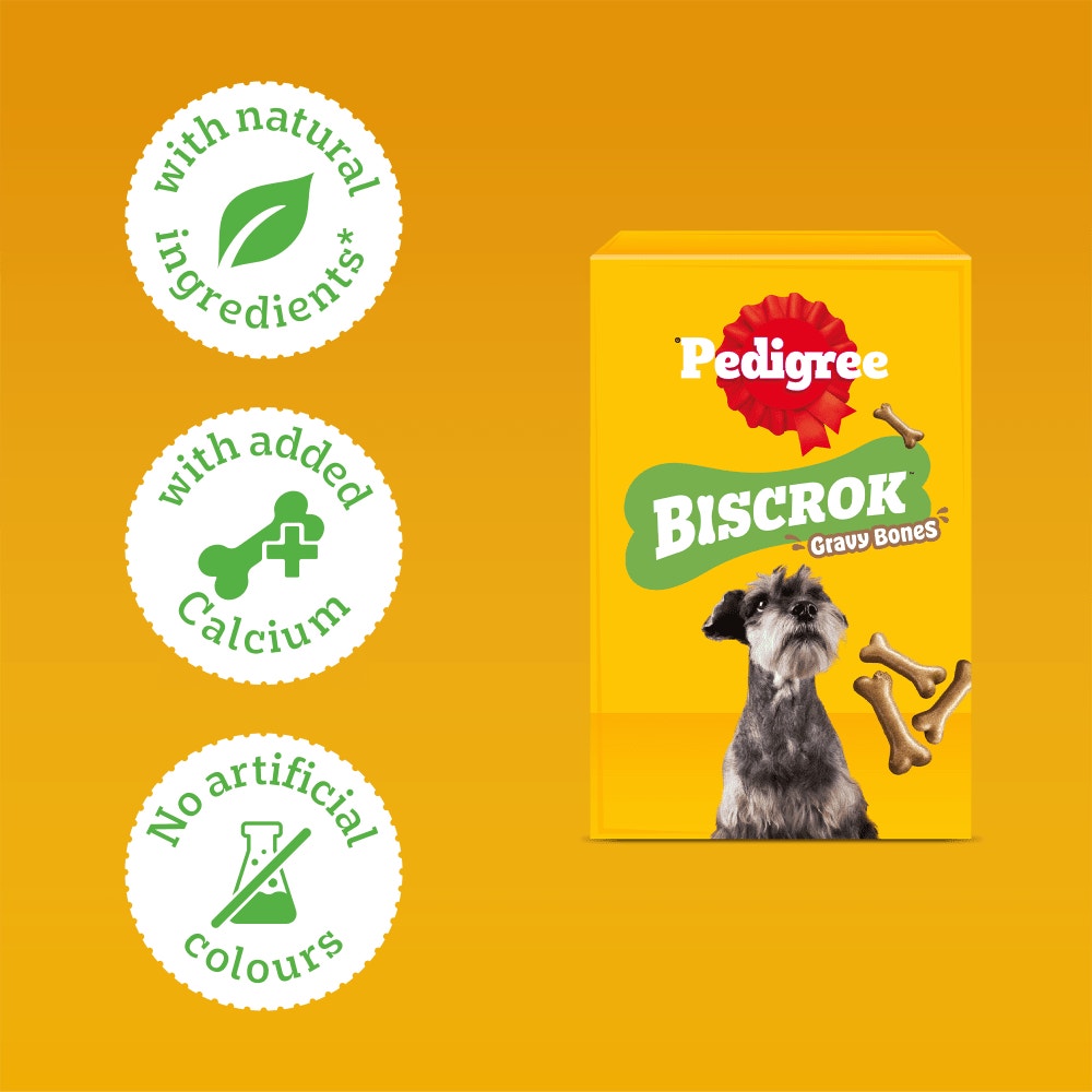 PEDIGREE® BISCROK™ GRAVY BONES Biscuits Dog Treats 10kg, 400g