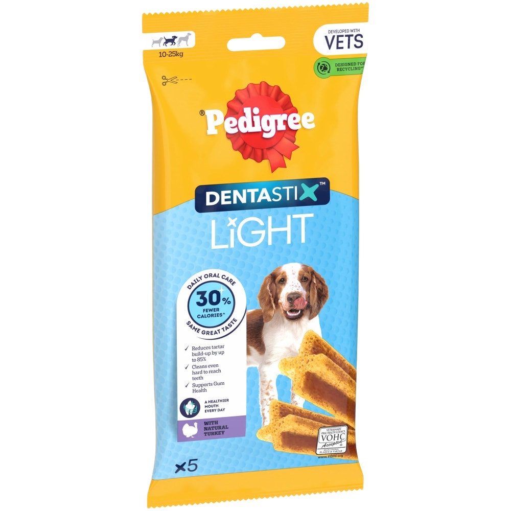 PEDIGREE® DENTASTIX™ Light Daily Dental Chews Medium Dog Treats 5 & 28 Sticks