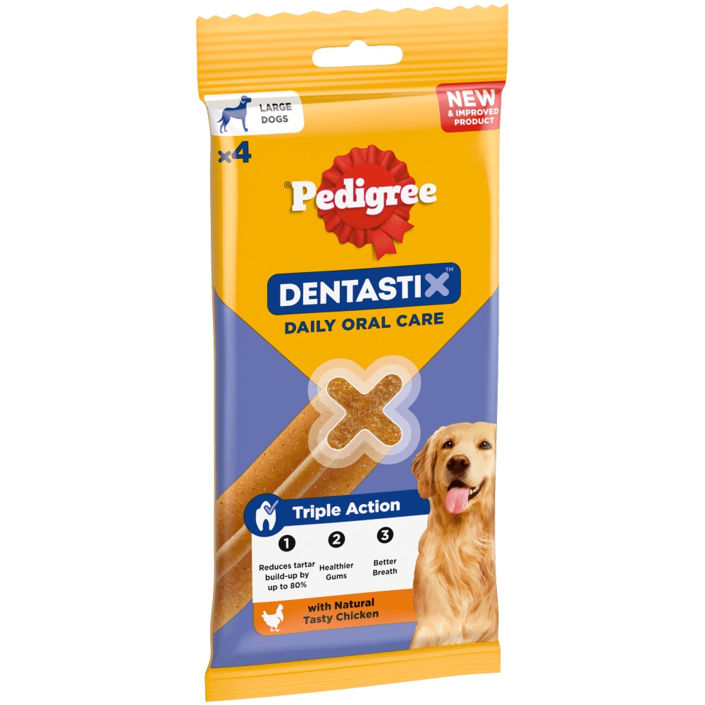 PEDIGREE® DENTASTIX™ Daily Dental Chews Large Dog Treats 4.05kg, 1.62kg, 1.08kg, 810g and 154g
