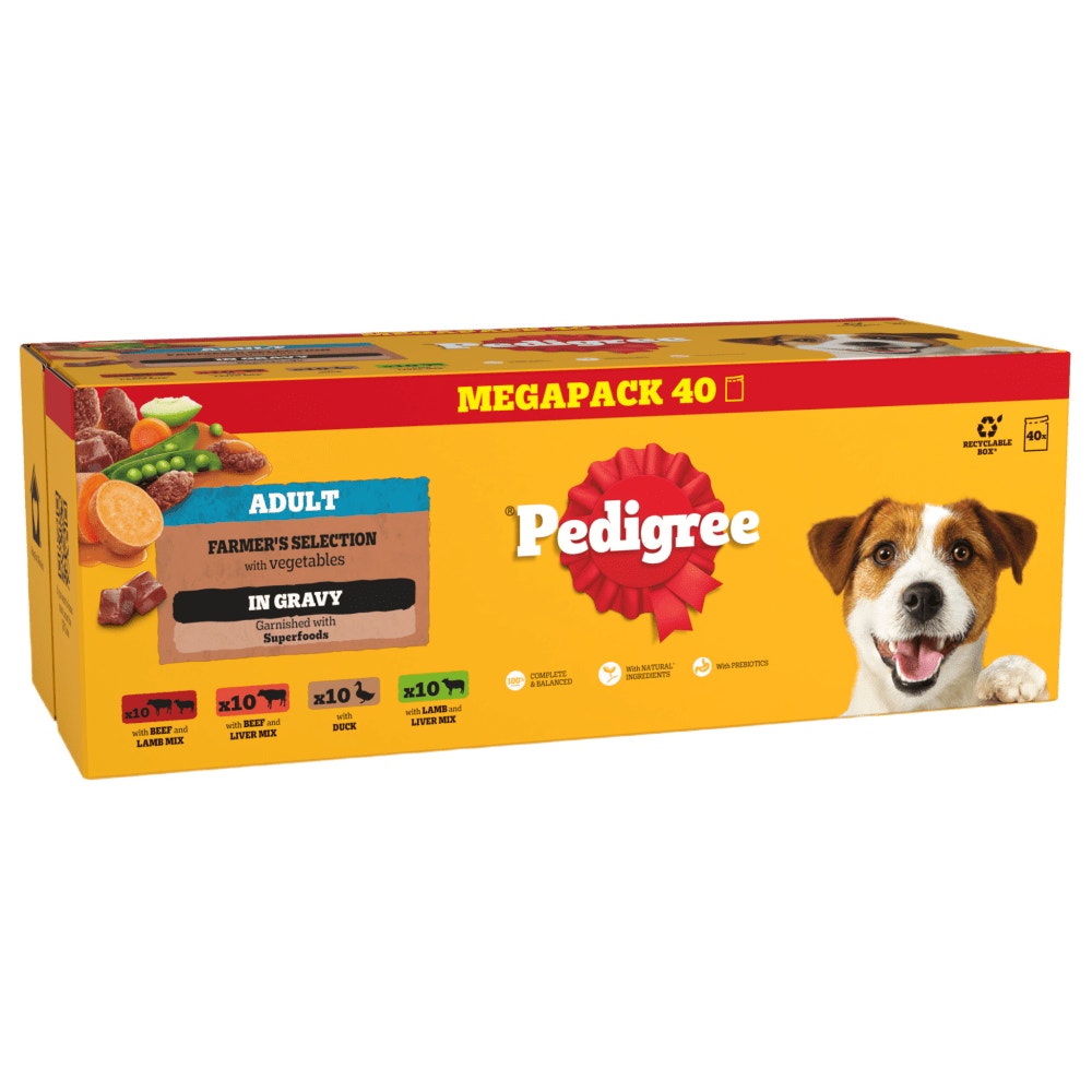 PEDIGREE® Adult Wet Dog Food Farmers Selection In Gravy 40 x 100g Pouch