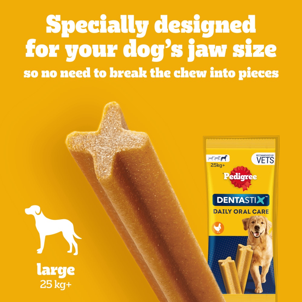 PEDIGREE® DENTASTIX™ Daily Dental Chews Large Dog Treats 4.05kg, 1.62kg, 1.08kg, 810g and 154g