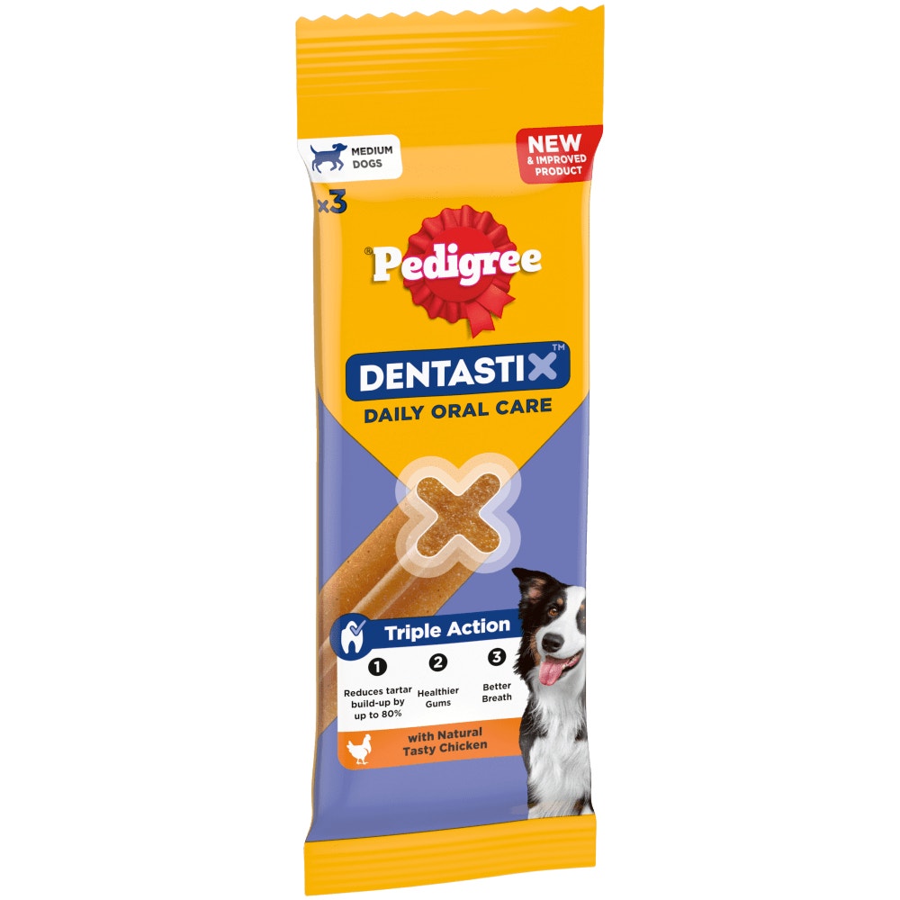 PEDIGREE® DENTASTIX™ Daily Dental Chews Medium Dog Treat 2.7kg, 1.44kg, 720g, 128g, 77g