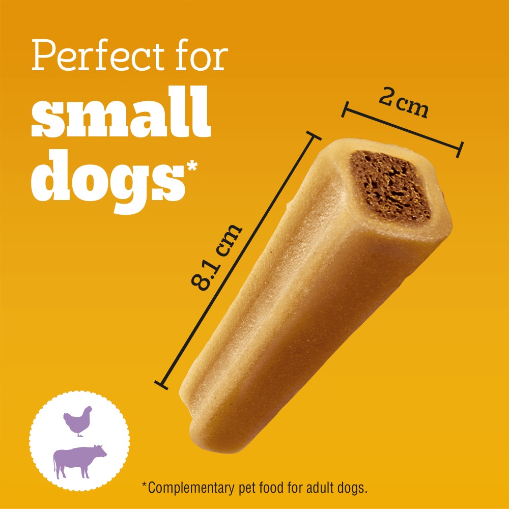 PEDIGREE JUMBONE Mini Small Dog Treats Beef and Poultry 4 Chews