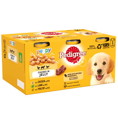 Puppy Wet Food Mixed Selection Chunks in Jelly Tins