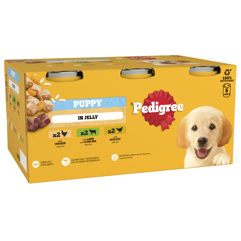 Junior Puppy Wet Dog Food Mixed Selection in Jelly Can