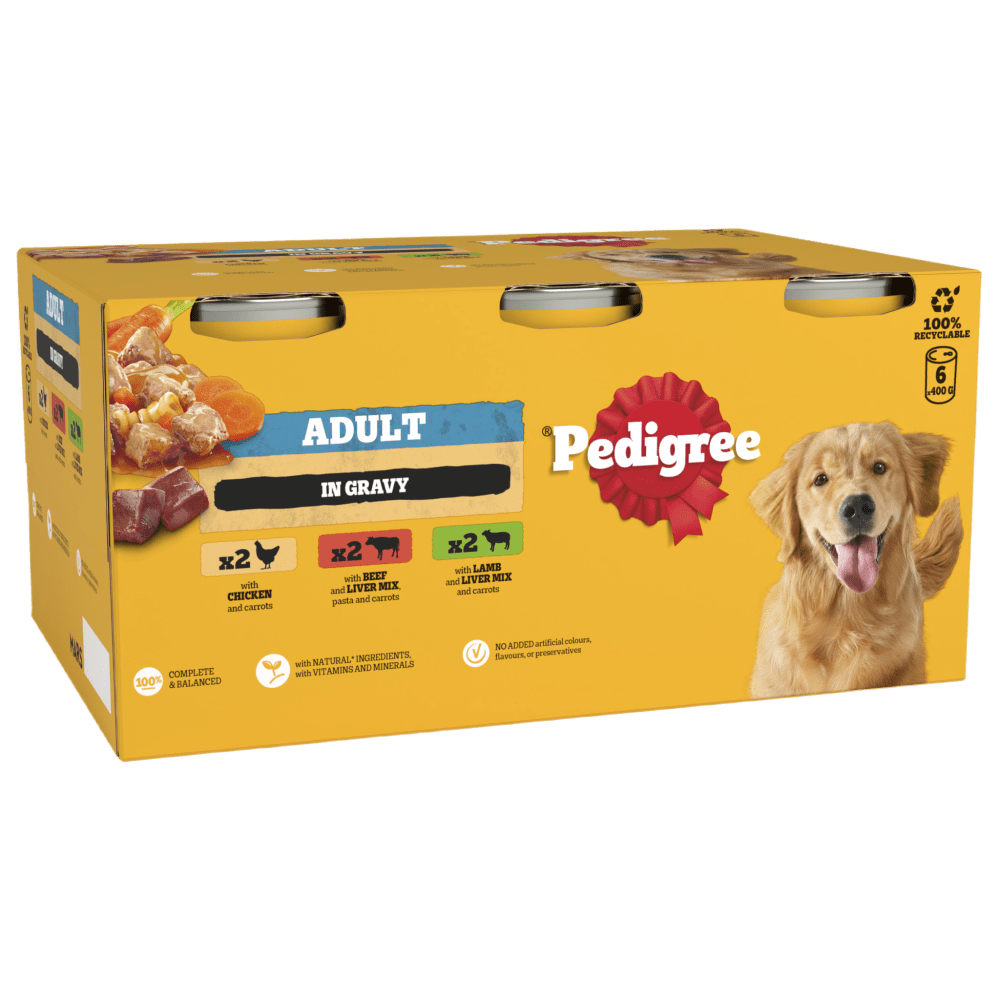 Adult Wet Dog Food Mixed Selection in Gravy Can
