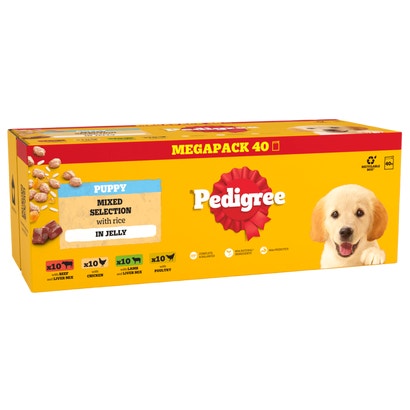 Junior Puppy Wet Dog Food Mixed Selection in Jelly Pouch